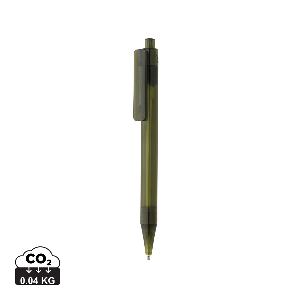 Stylo transparent en rPET personnalisable X8 Vert 